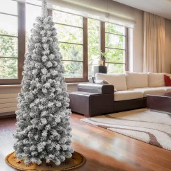 6 ft. Acacia Pencil Slim Flocked Tree