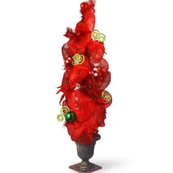 4 ft. Decorative Collection Red Ribbon Entrance Tree
