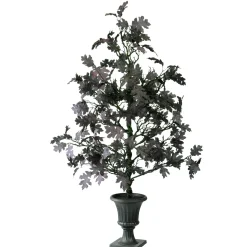 4 ft. Halloween Black Oak Tree in a Black Urn Base