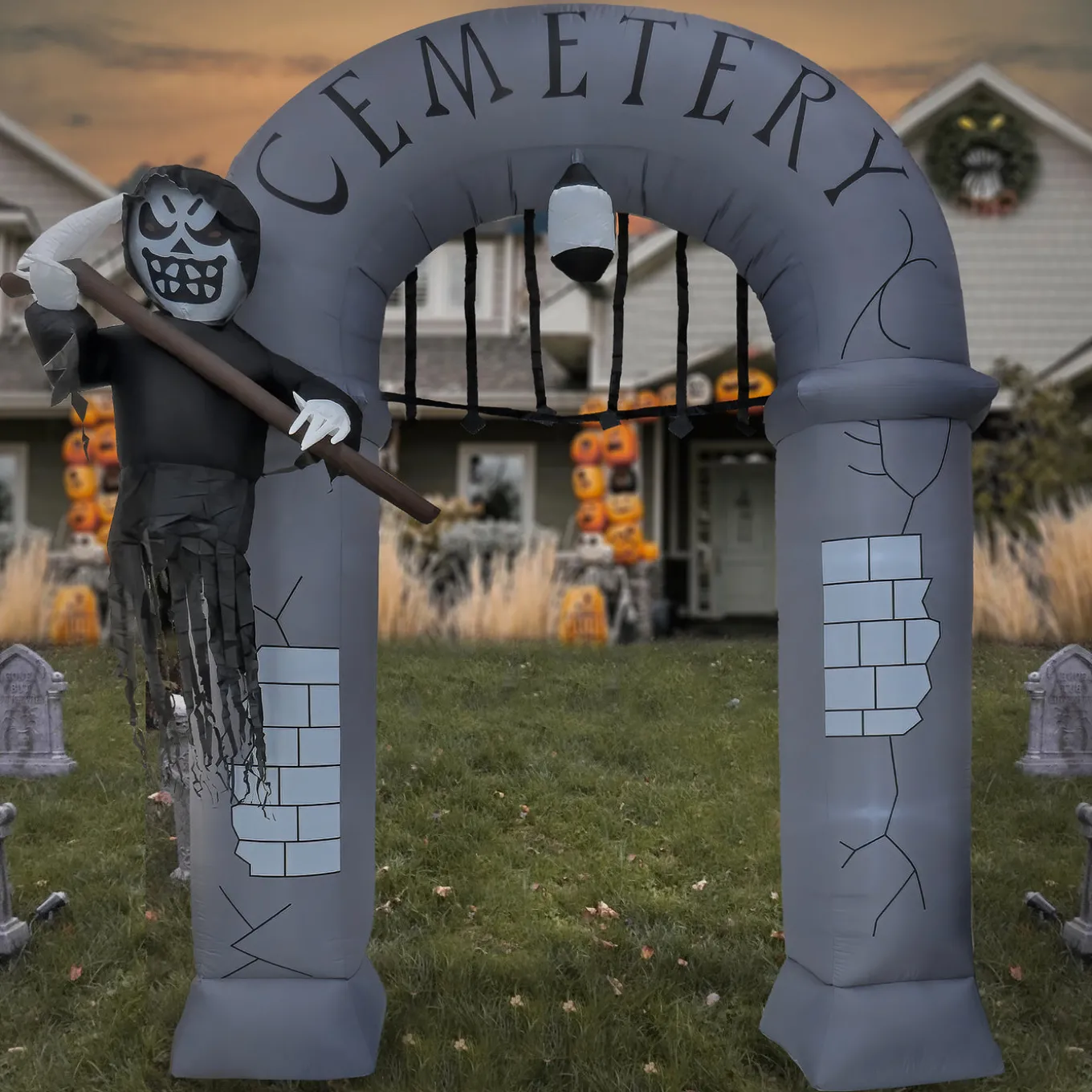 12 ft. Halloween Ghost Arch Inflatable Decoration with LED Lights