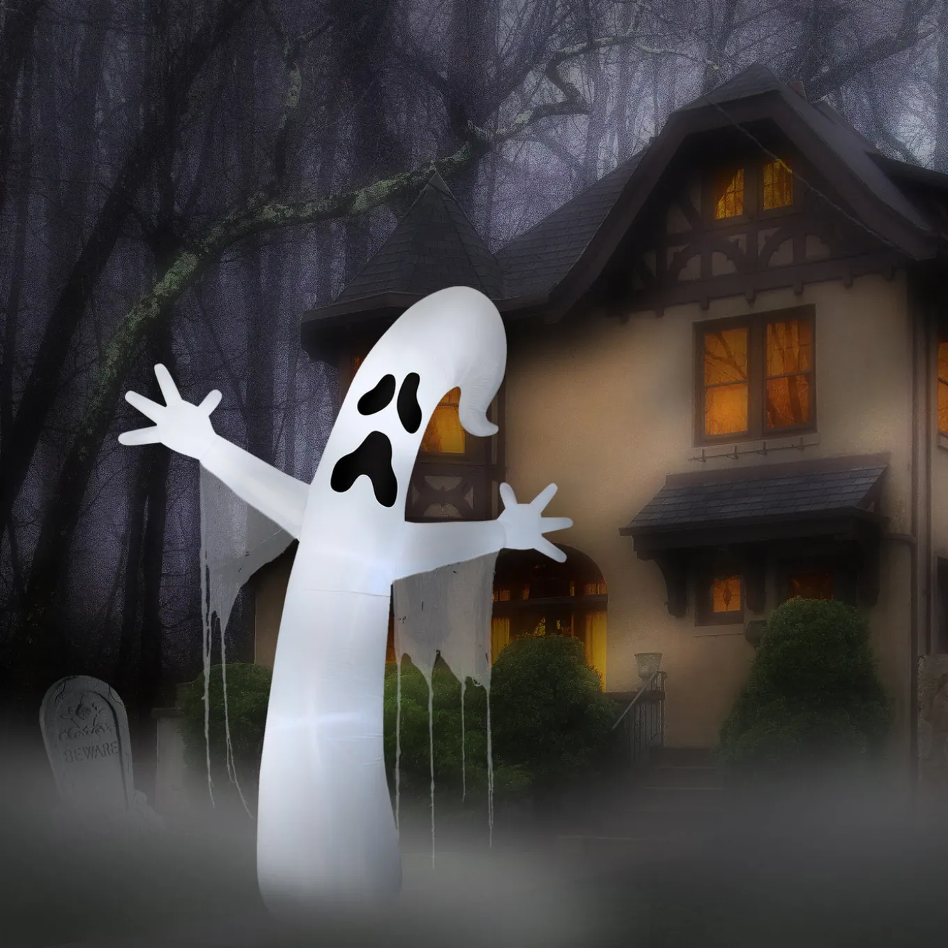 12 ft. Halloween Giant Ghost Inflatable Decoration with LED Lights