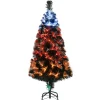 4 ft. Halloween Pre-Lit Black Tree with Fiber Optic, Candy Corn LED Light
