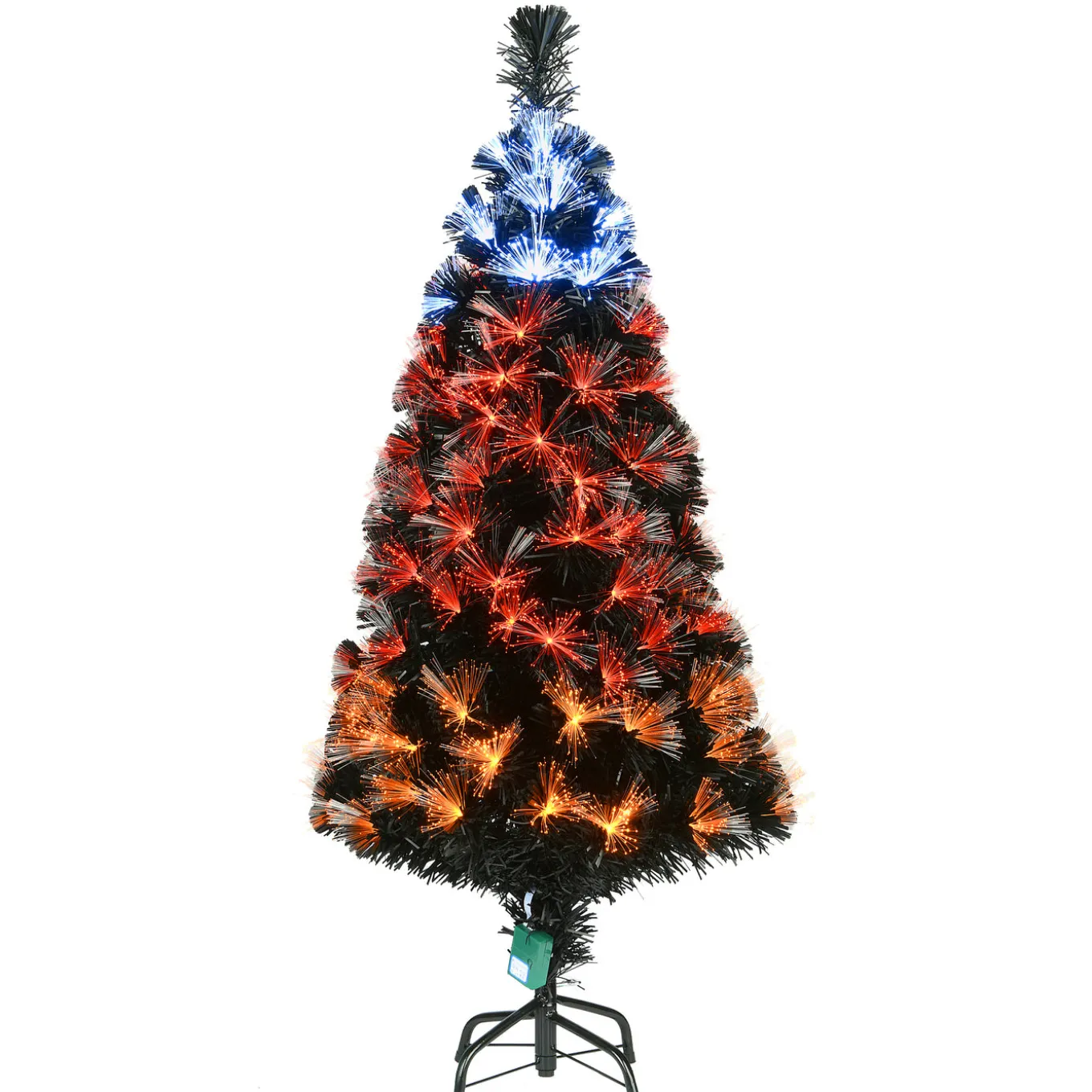 4 ft. Halloween Pre-Lit Black Tree with Fiber Optic, Candy Corn LED Light