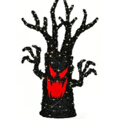 4 ft. Halloween Pre-Lit Frightening Face Tree Decoration