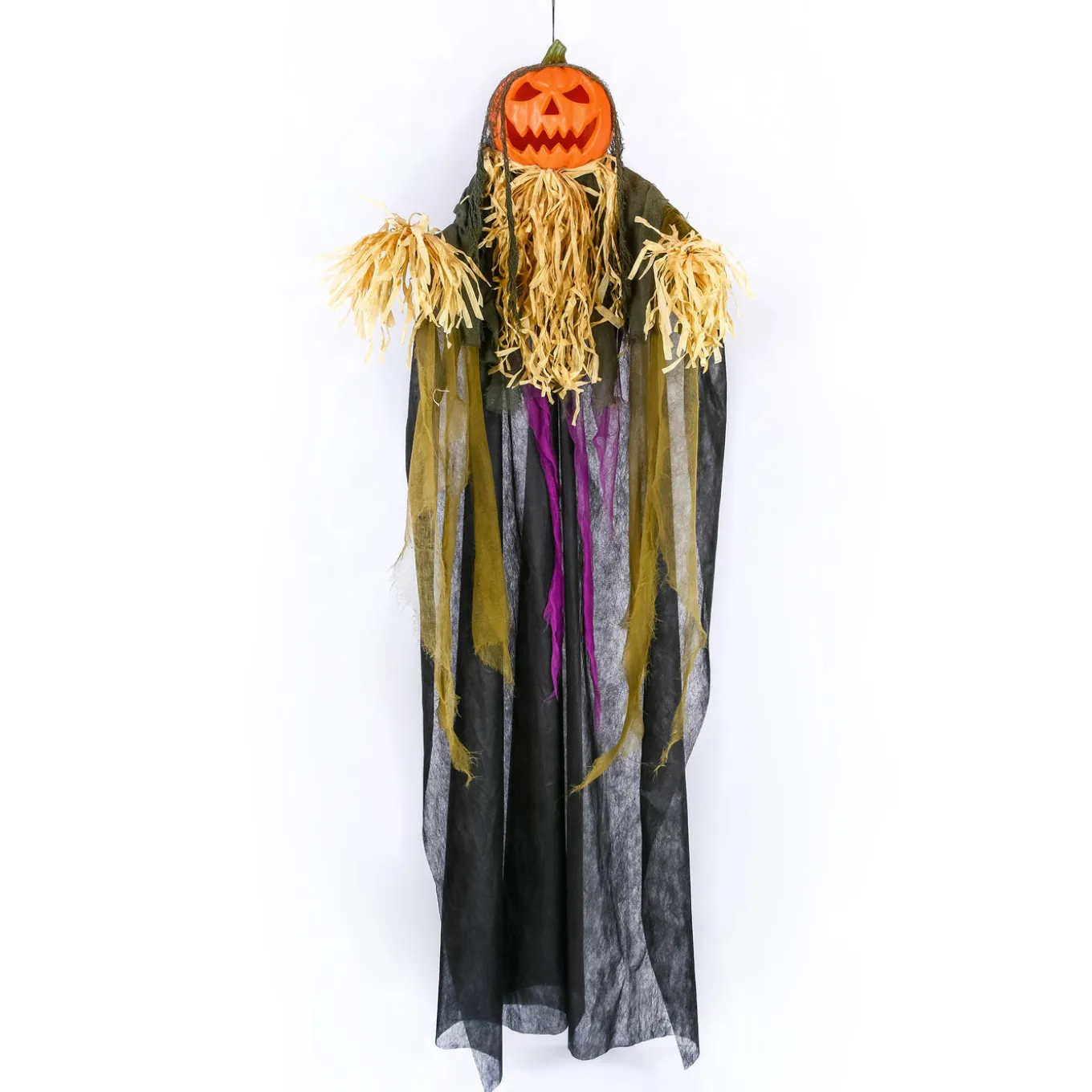 6 ft. Halloween Pre-Lit Sound Activated Animated Hanging Scarecrow with LED Lights