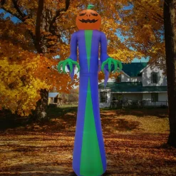 12 ft. Halloween Pumpkin Ghost Inflatable Decoration with LED lights