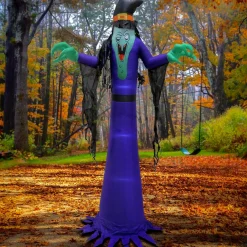 12 ft. Halloween Witch Inflatable Decoration with LED Lights