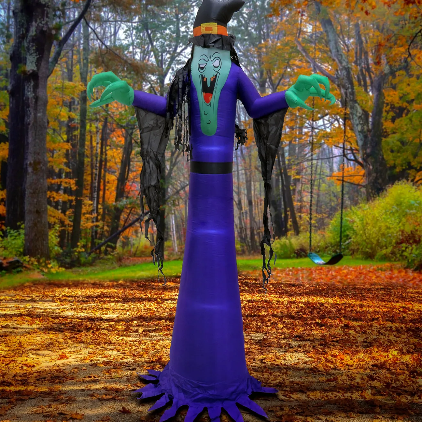 12 ft. Halloween Witch Inflatable Decoration with LED Lights