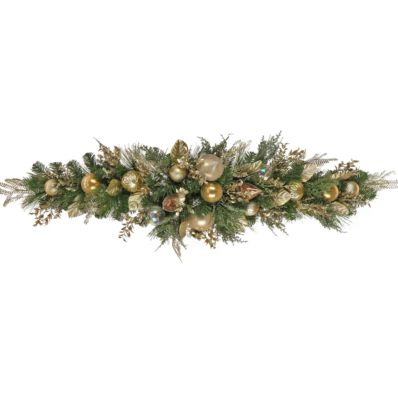 6 ft. HGTV Home Collection Champagne Wishes Mantle Swag