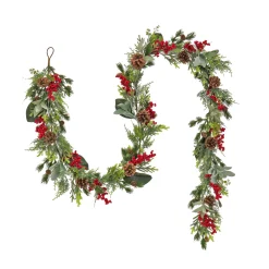 9 ft. HGTV Home Collection Berries and Greenery Garland
