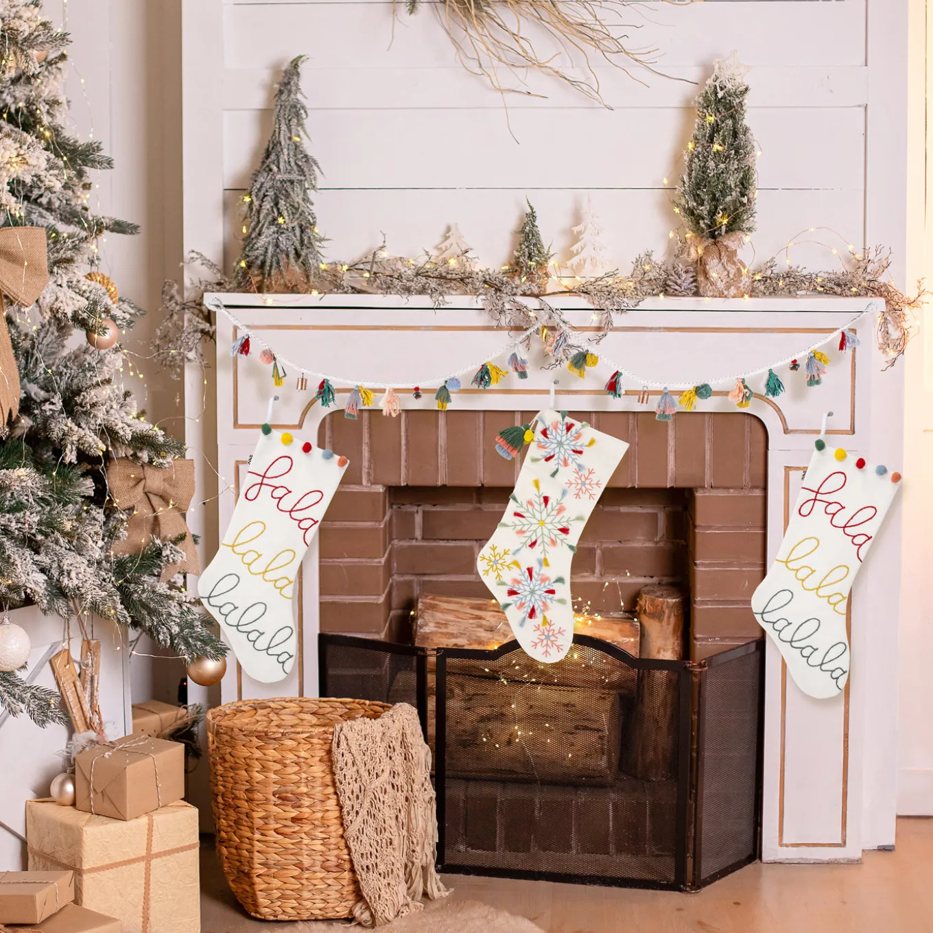 6 ft. HGTV Home Collection Multicolor Boho Garland
