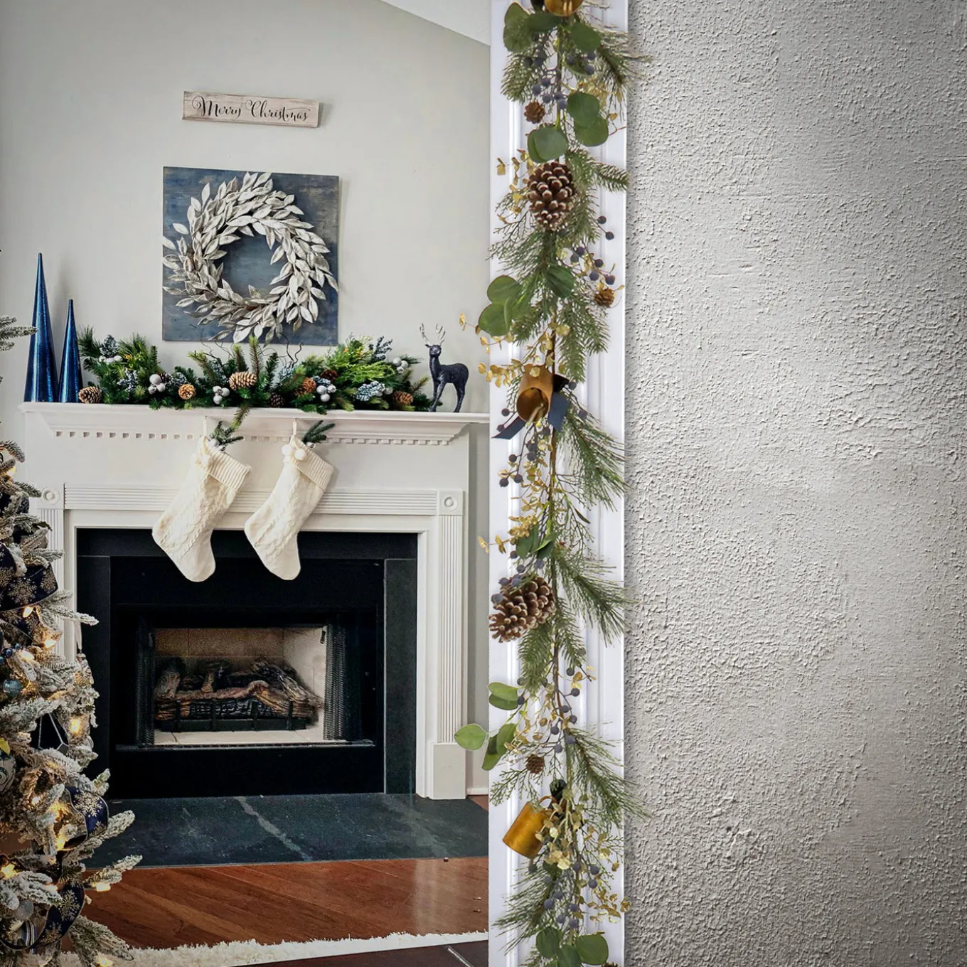 9 ft. HGTV Home Collection Swiss Chic Garland