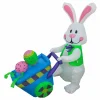 4 ft. Inflatable Easter Bunny with Wheelbarrow Decoration