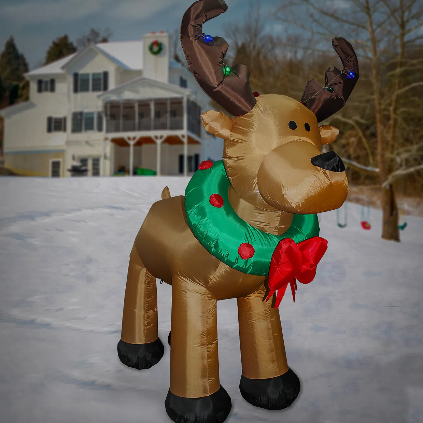 8 ft. Inflatable Reindeer with LED Lights