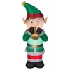 6 ft. Inflatable Trumpet Playing Elf with LED Lights