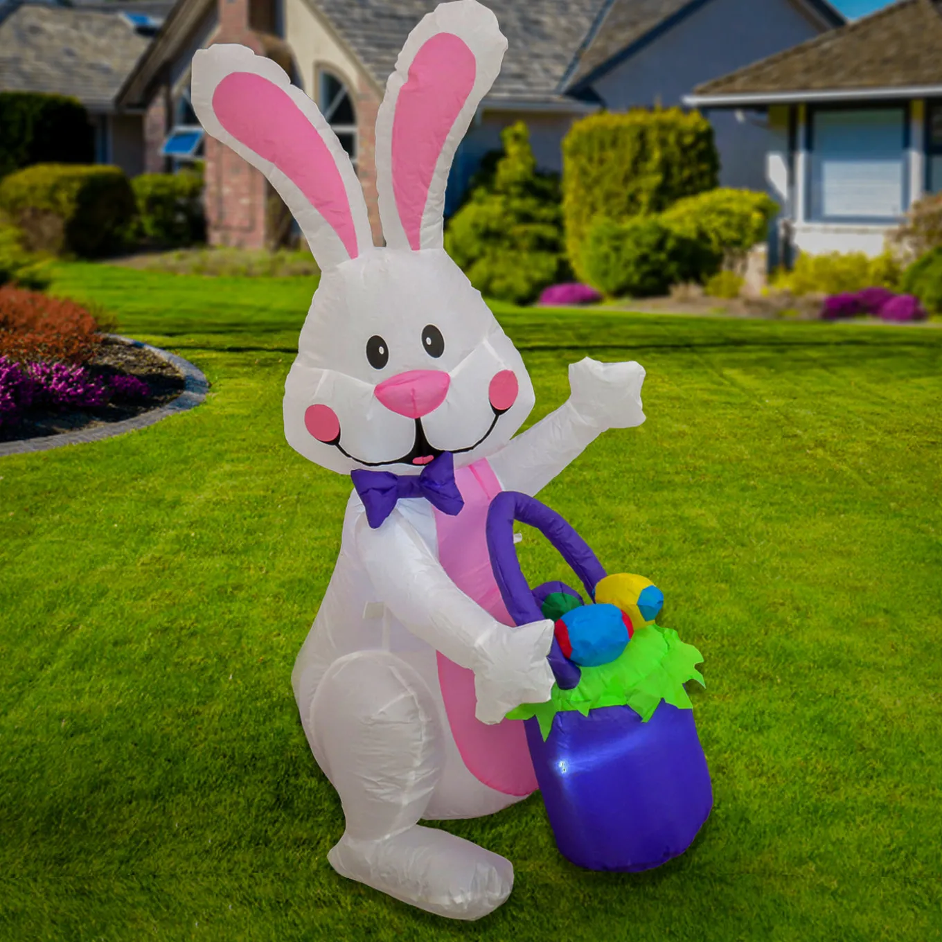 4 ft. Inflatable Waving Easter Bunny Decoration