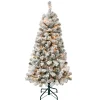 4.5 ft. Pre-Lit Acacia Flocked Tree with Clear Lights