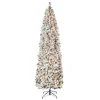 9 ft. Pre-Lit Acacia Flocked Slim Tree with Clear Lights
