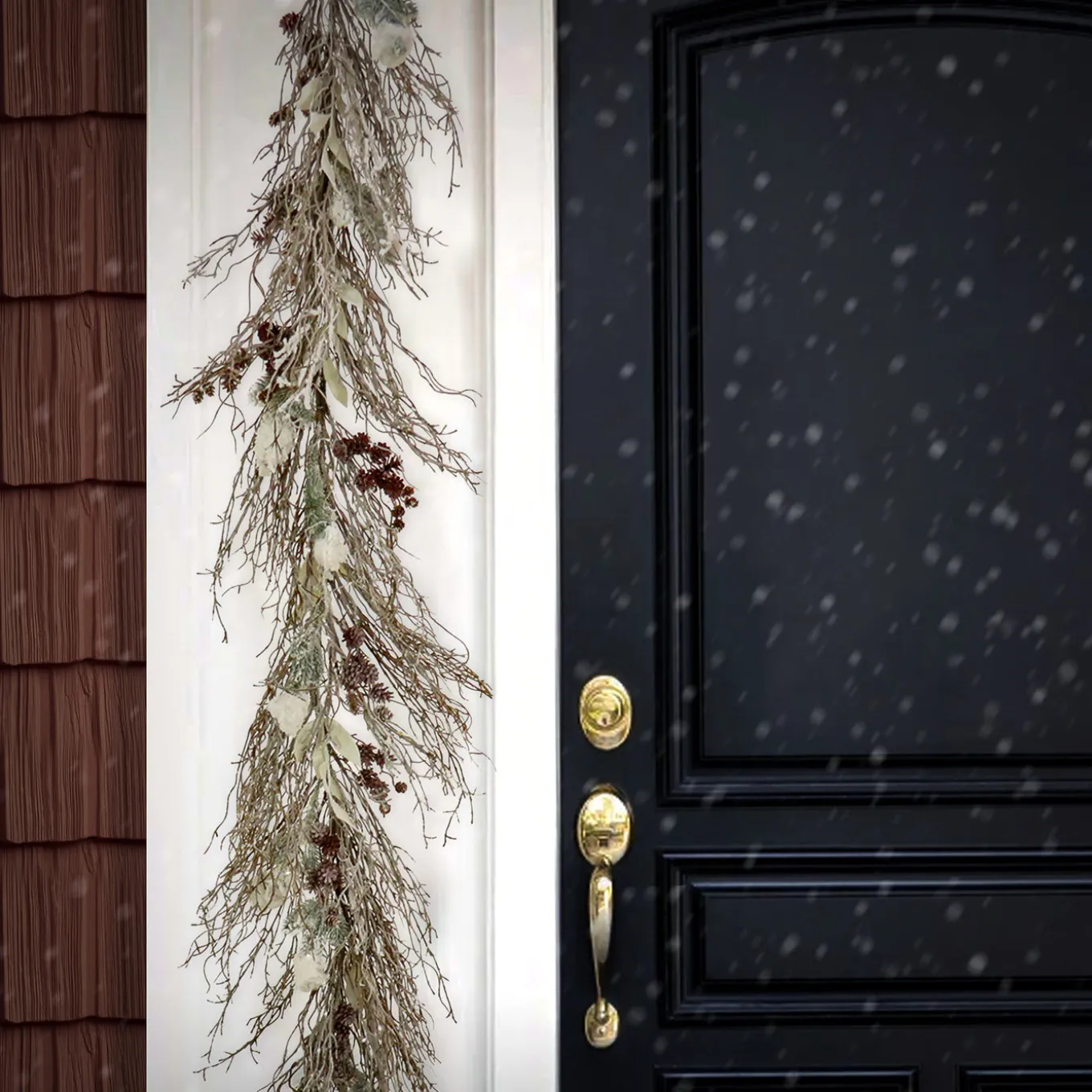 9 ft. Pre-Lit Alpine Snowy Garland with LED Lights