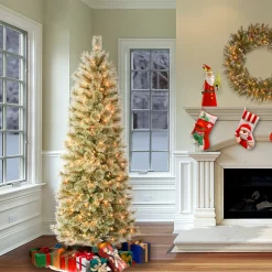 6 ft. Pre-Lit Arcadia Pine Cashmere Slim Tree with Clear Lights