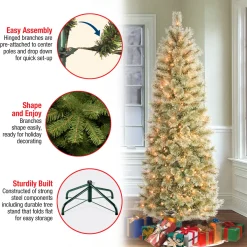 6 ft. Pre-Lit Arcadia Pine Cashmere Slim Tree with Clear Lights