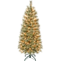 4.5 ft. Pre-Lit Arcadia Pine Cashmere Slim Tree with Clear Lights