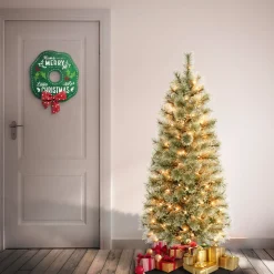 4.5 ft. Pre-Lit Arcadia Pine Cashmere Slim Tree with Clear Lights
