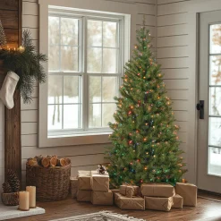 6 ft. Pre-Lit Aspen Spruce Slim Tree with Multicolor Lights