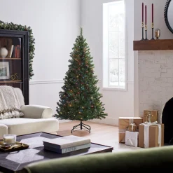 6 ft. Pre-Lit Aspen Spruce Slim Tree with Multicolor Lights