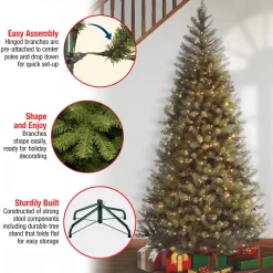 6.5 ft. Pre-Lit Aspen Spruce Slim Tree with Clear Lights