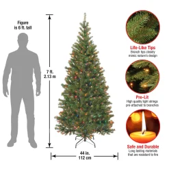 7 ft. Pre-Lit Aspen Spruce Slim Tree with Multicolor Lights