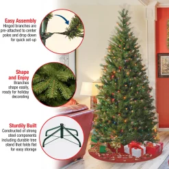 7 ft. Pre-Lit Aspen Spruce Slim Tree with Multicolor Lights