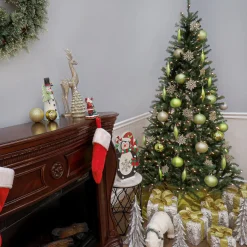 6 ft. Pre-Lit Aspen Spruce Slim Tree with Clear Lights