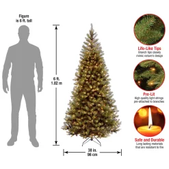 6 ft. Pre-Lit Aspen Spruce Slim Tree with Clear Lights