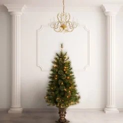 4 ft. Pre-Lit Atlanta Spruce Tree with Clear Lights