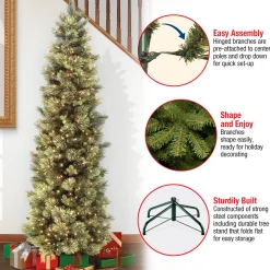 7.5 ft. Pre-Lit Carolina Pine Slim Tree with Clear Lights