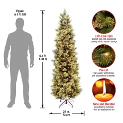 6.5 ft. Pre-Lit Carolina Pine Slim Tree with Clear Lights