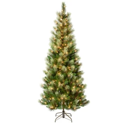 7.5 ft. Pre-Lit Charleston Pine Slim Tree with Clear Lights