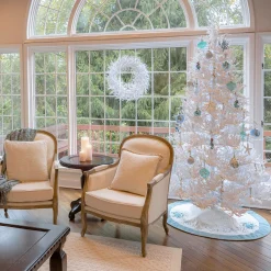 9 ft. Pre-Lit Christmas by the Sea Coral Tree with Warm White LED Lights