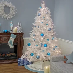 9 ft. Pre-Lit Christmas by the Sea Coral Tree with Warm White LED Lights