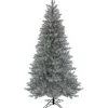 7.5 ft. Pre-Lit Christmas Crystal Pine Silver Metallic Tree