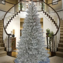 9 ft. Pre-Lit Christmas Crystal Pine Tree with LED Lights