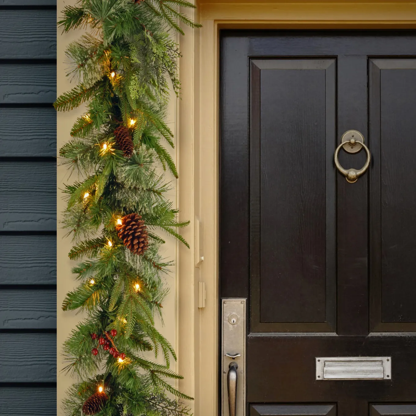 9 ft. Pre-Lit Colonial Fir Garland with Dual Color LED Lights