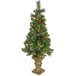 4 ft. Pre-Lit Crestwood Spruce Tree with Warm White LED Lights