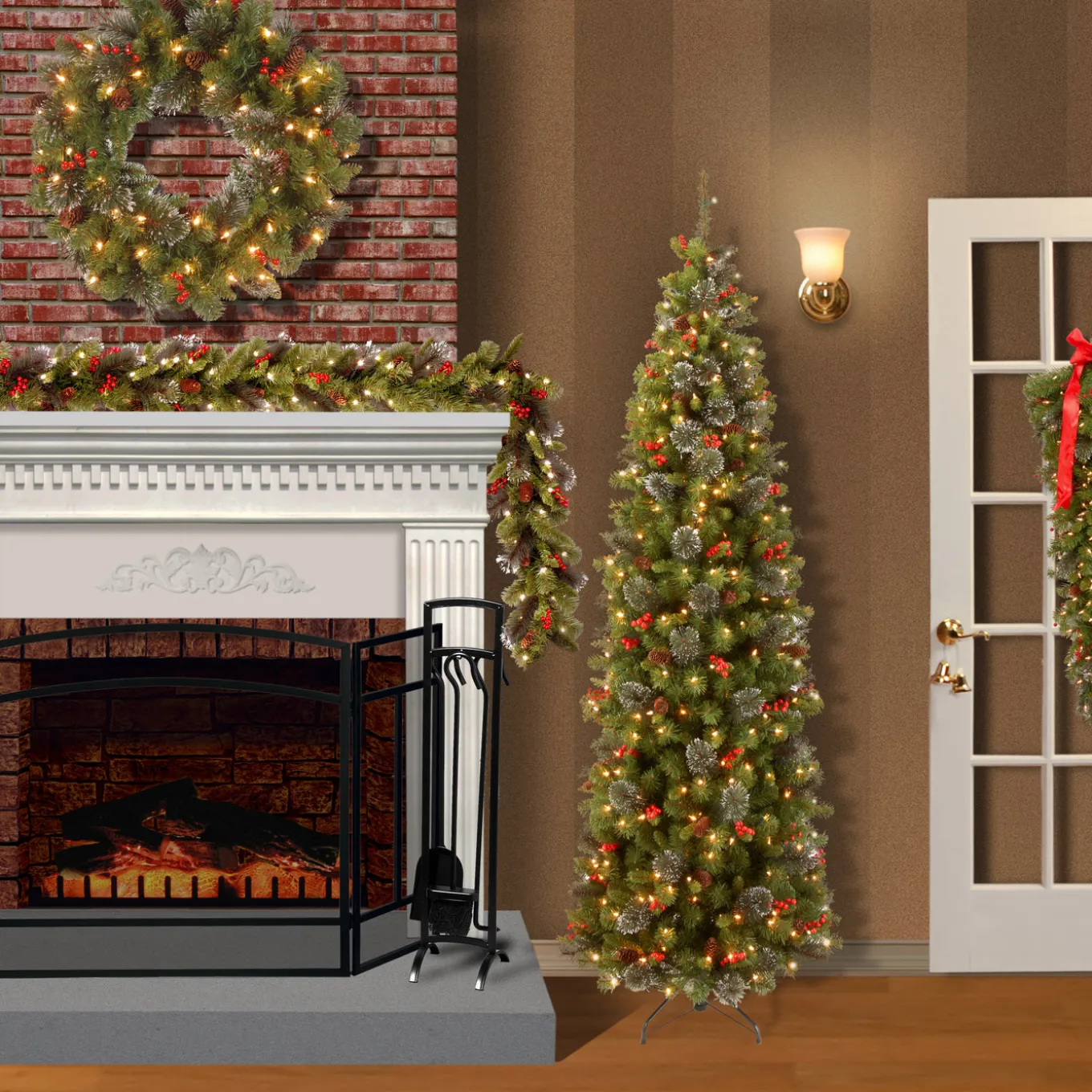 9 ft. Pre-Lit Crestwood Spruce Garland with LED Lights