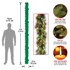 9 ft. Pre-Lit Crestwood Spruce Garland with LED Lights