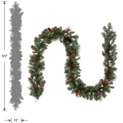 9 ft. Pre-Lit Crestwood Spruce Garland with LED Lights