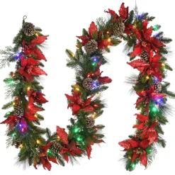 9 ft. Pre-Lit Decorative Collection Garland with Clear Lights