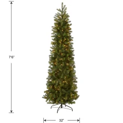 7.5 ft. Pre-Lit Downswept Douglas Fir Pencil Slim Tree with Clear Lights