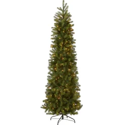 9 ft. Pre-Lit Downswept Douglas Fir Pencil Slim Tree with Clear Lights